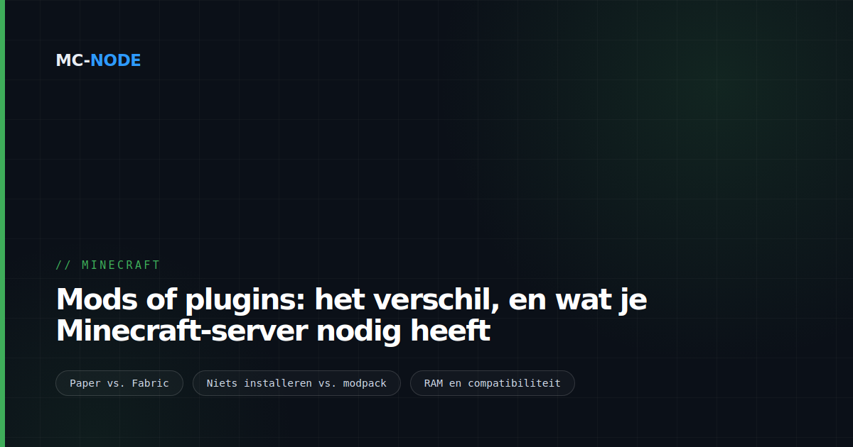 Mods of plugins: het verschil, en wat je Minecraft-server nodig heeft