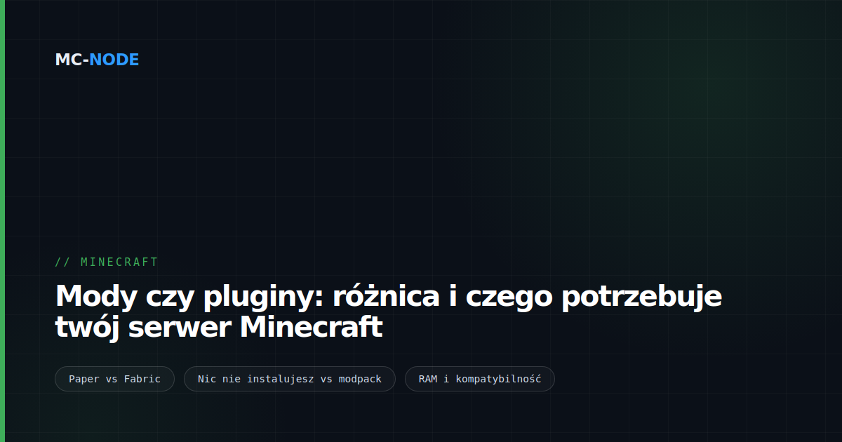 Mody czy pluginy: różnica i czego potrzebuje twój serwer Minecraft