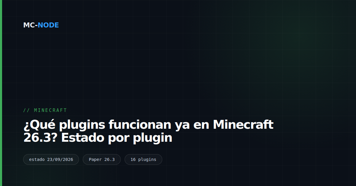 ¿Qué plugins funcionan ya en Minecraft 26.3? Estado por plugin