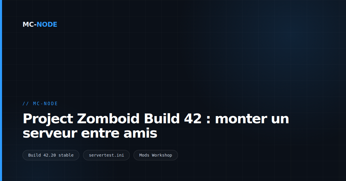Project Zomboid Build 42 : monter un serveur entre amis