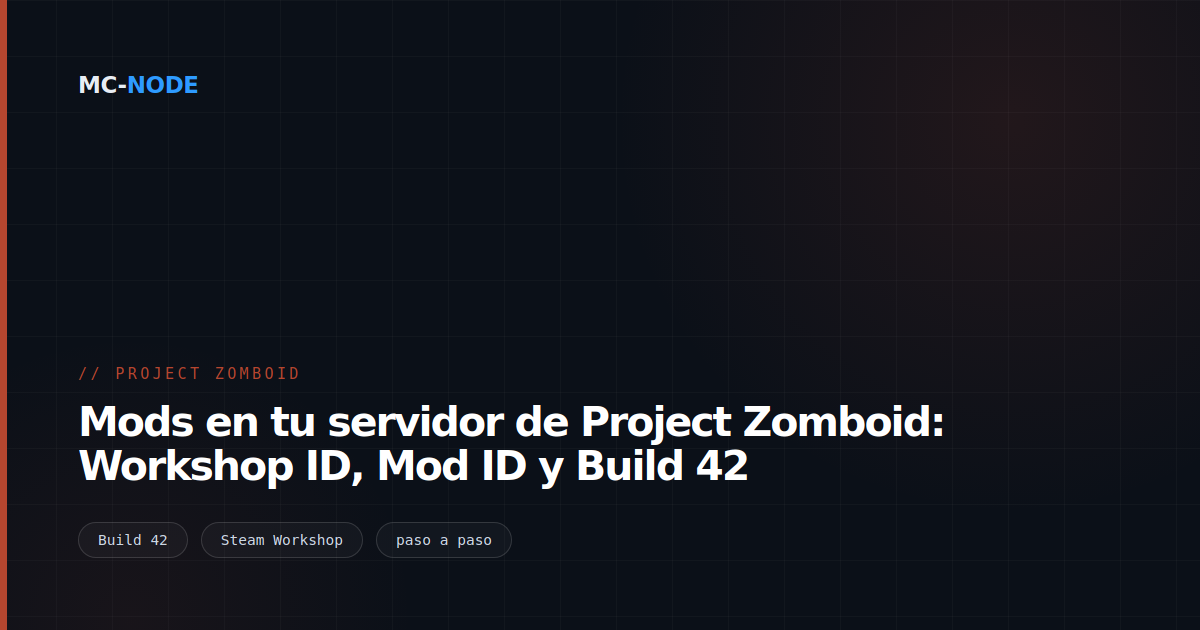 Mods en tu servidor de Project Zomboid: Workshop ID, Mod ID y Build 42