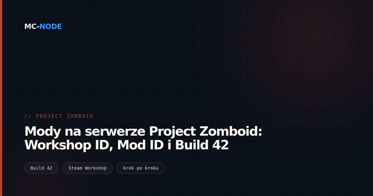 Mody na serwerze Project Zomboid: Workshop ID, Mod ID i Build 42