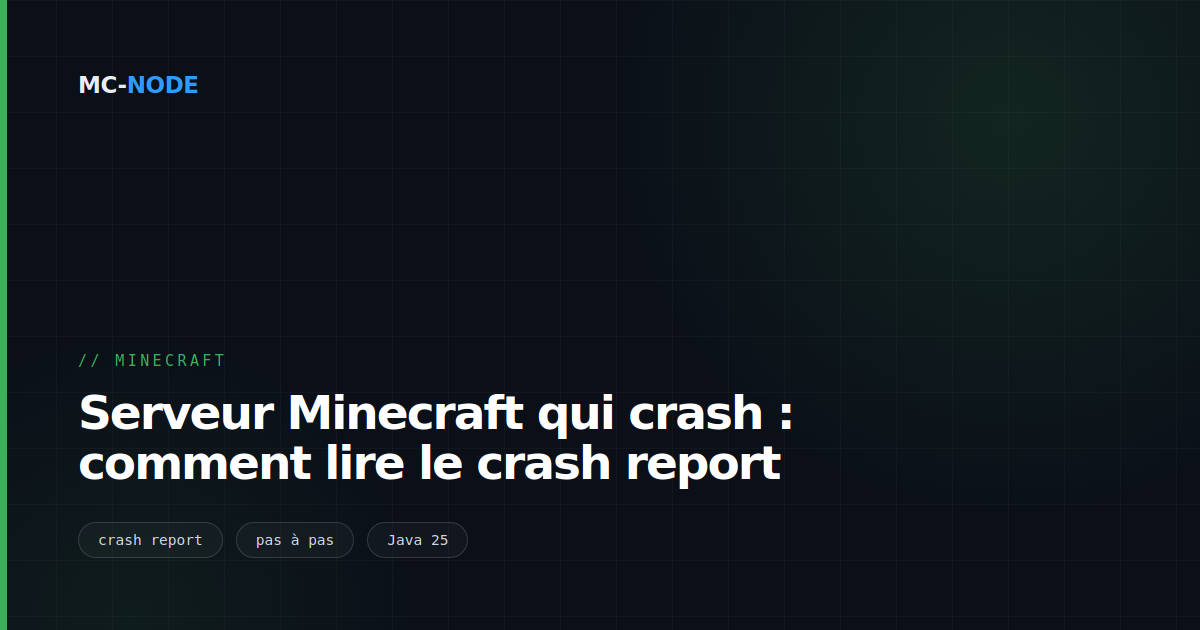Serveur Minecraft qui crash : comment lire le crash report