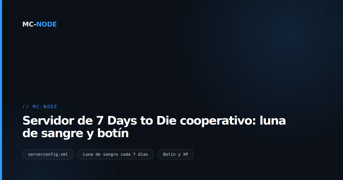 Servidor de 7 Days to Die cooperativo: luna de sangre y botín