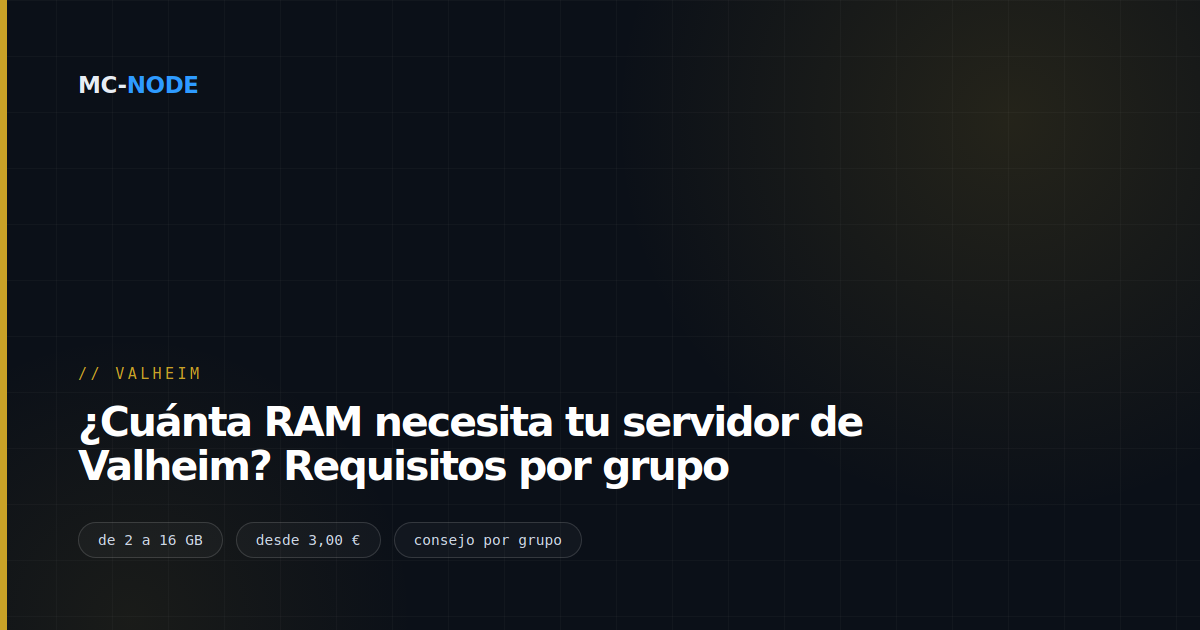 ¿Cuánta RAM necesita tu servidor de Valheim? Requisitos por grupo
