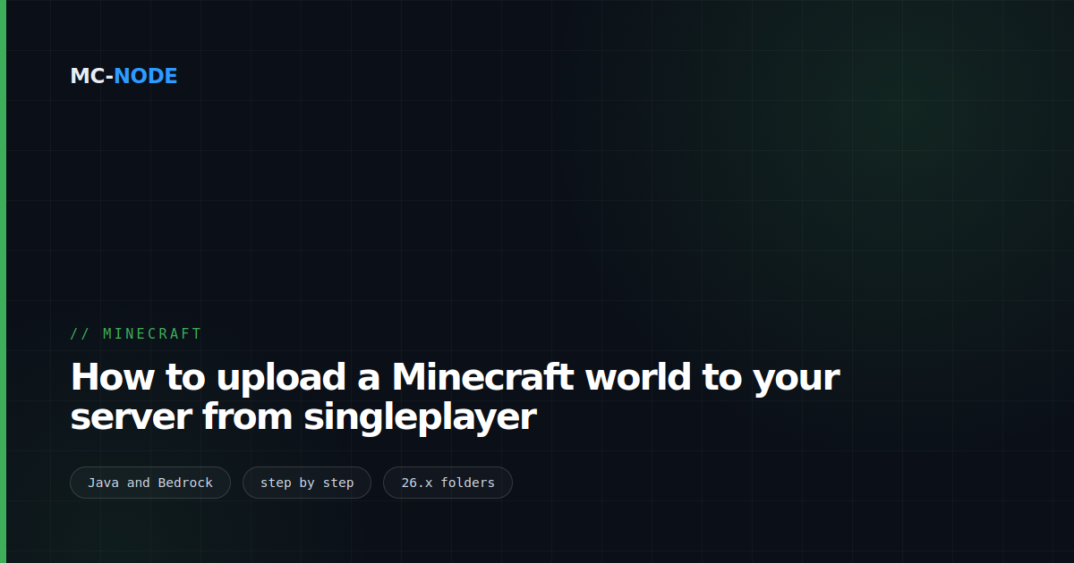 How to upload a Minecraft world to your server from singleplayer