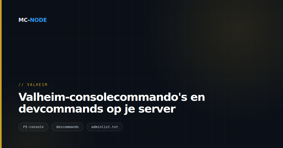 Valheim-consolecommando's en devcommands op je server