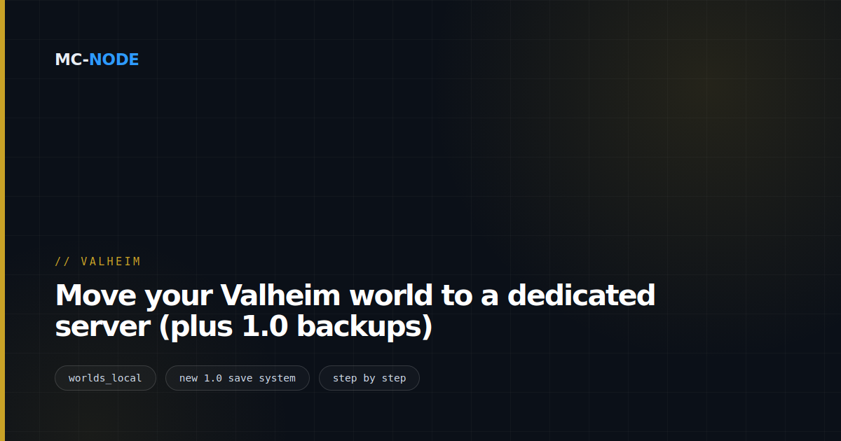 Move your Valheim world to a dedicated server (plus 1.0 backups)