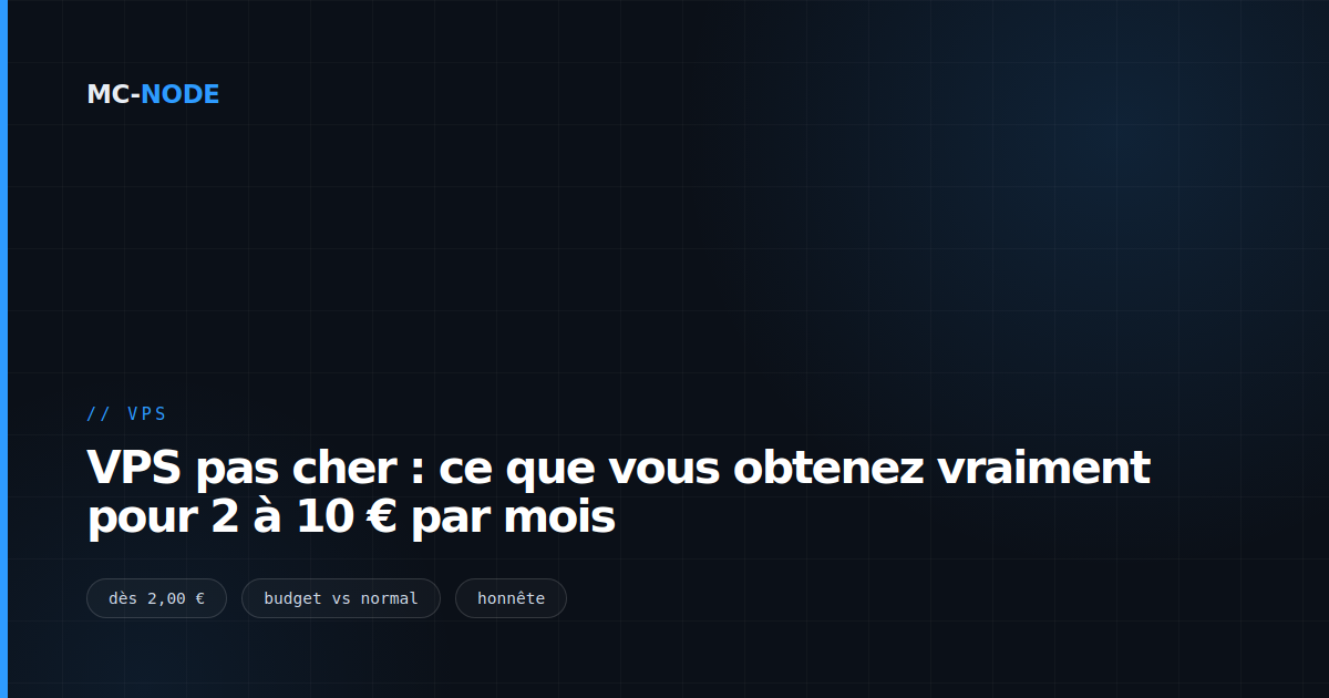 VPS pas cher : ce que vous obtenez vraiment pour 2 à 10 € par mois
