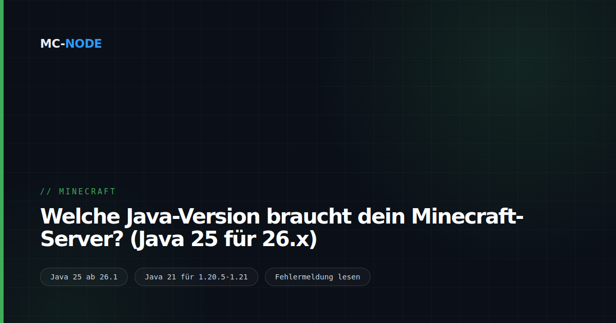 Welche Java-Version braucht dein Minecraft-Server? (Java 25 für 26.x)