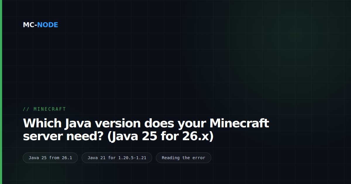 Which Java version does your Minecraft server need? (Java 25 for 26.x)