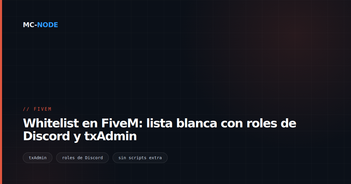Whitelist en FiveM: lista blanca con roles de Discord y txAdmin