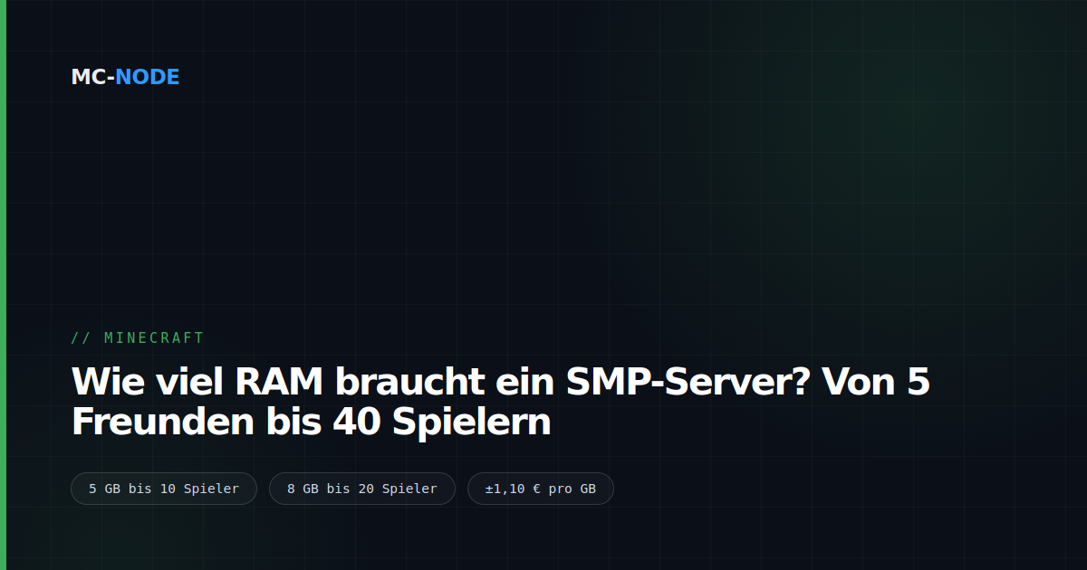 Wie viel RAM braucht ein SMP-Server? Von 5 Freunden bis 40 Spielern