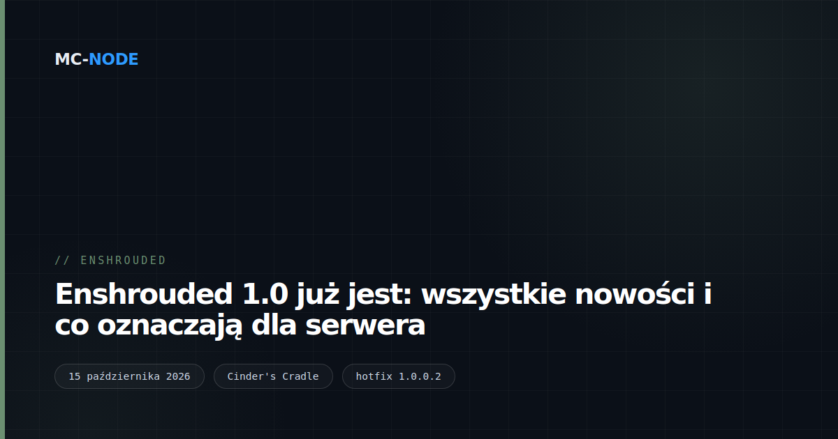Enshrouded 1.0 już jest: wszystkie nowości i co oznaczają dla serwera