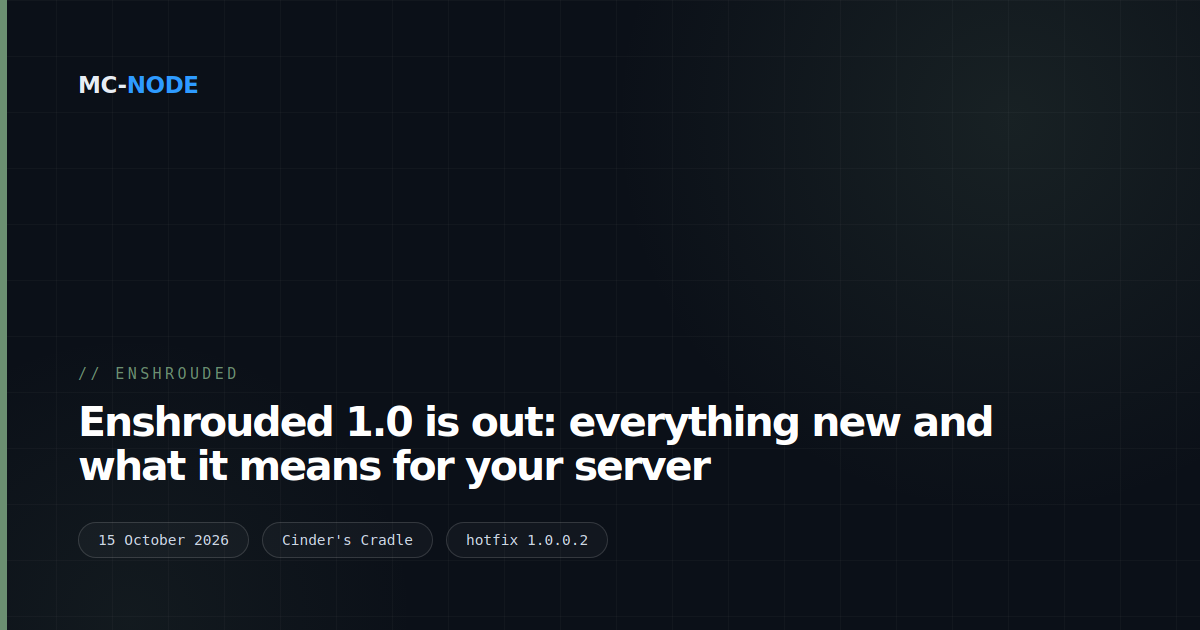 Enshrouded 1.0 is out: everything new and what it means for your server