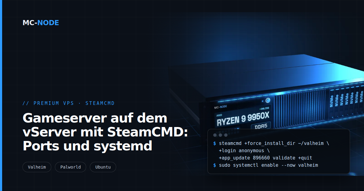 Gameserver auf dem vServer mit SteamCMD: Ports und systemd