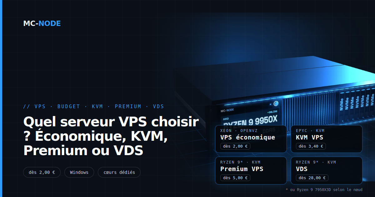 Quel serveur VPS choisir ? Économique, KVM, Premium ou VDS
