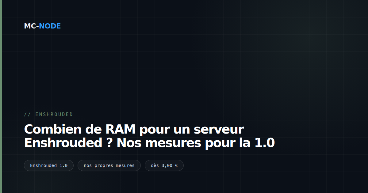 Combien de RAM pour un serveur Enshrouded ? Nos mesures pour la 1.0