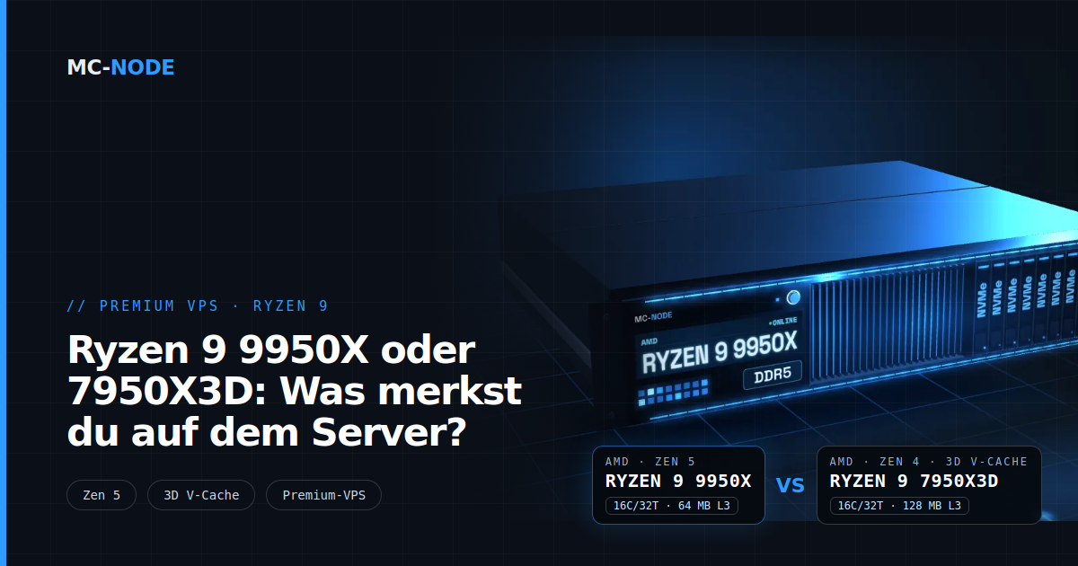 Ryzen 9 9950X oder 7950X3D: Was merkst du auf dem Server?