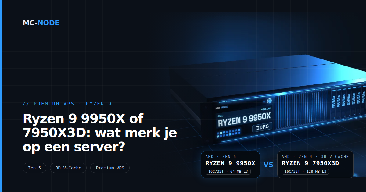Ryzen 9 9950X of 7950X3D: wat merk je op een server?