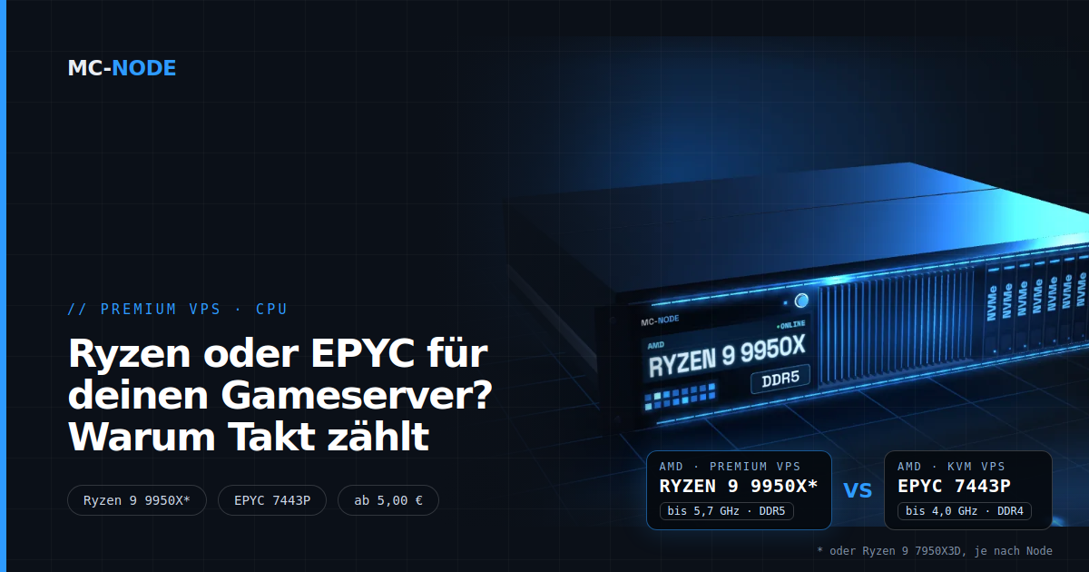 Ryzen oder EPYC für deinen Gameserver? Warum Takt zählt