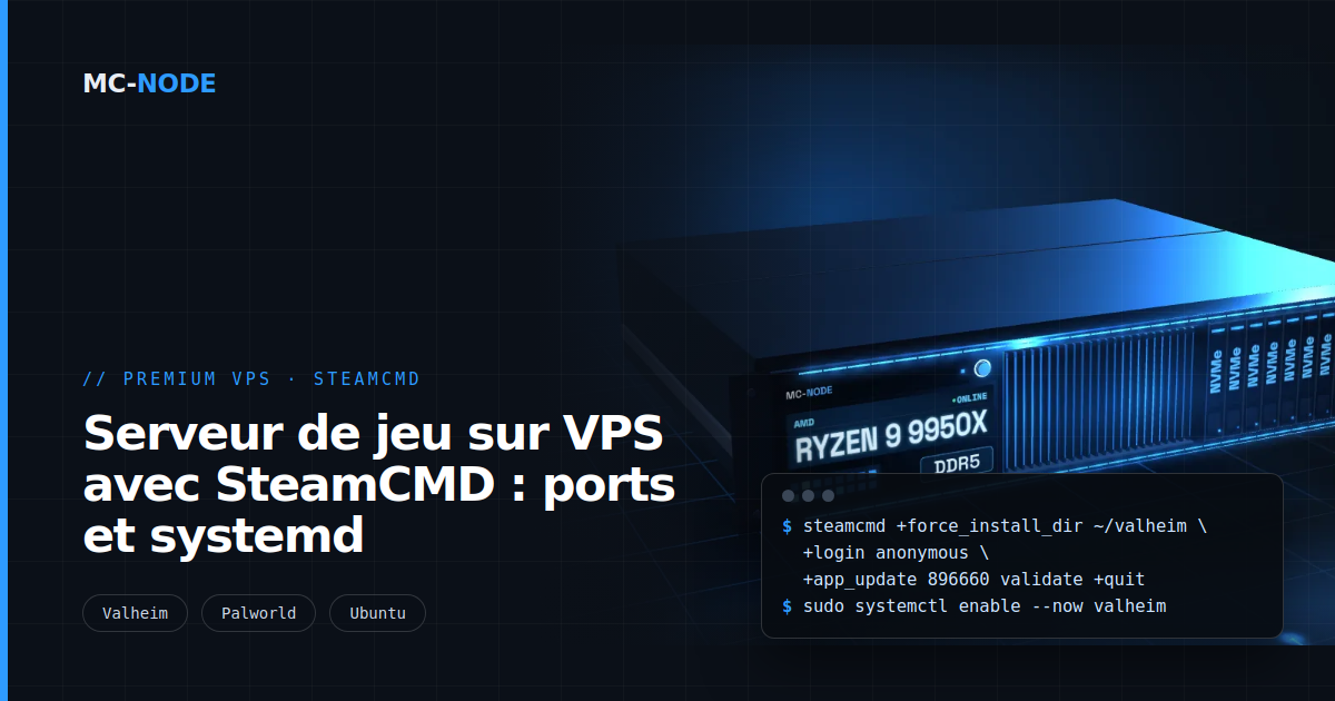 Serveur de jeu sur VPS avec SteamCMD : ports et systemd
