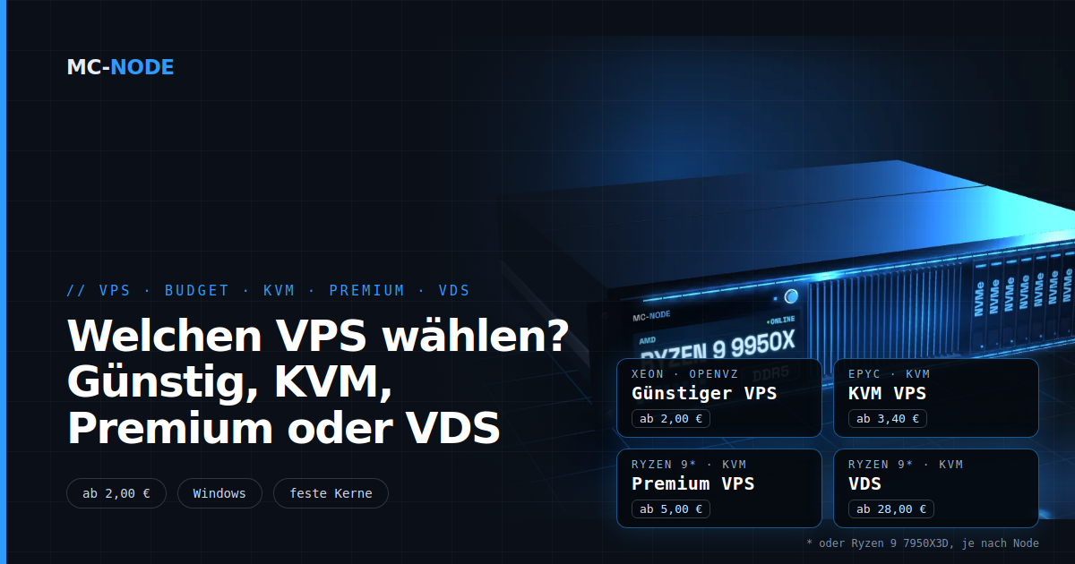 Welchen VPS wählen? Günstig, KVM, Premium oder VDS