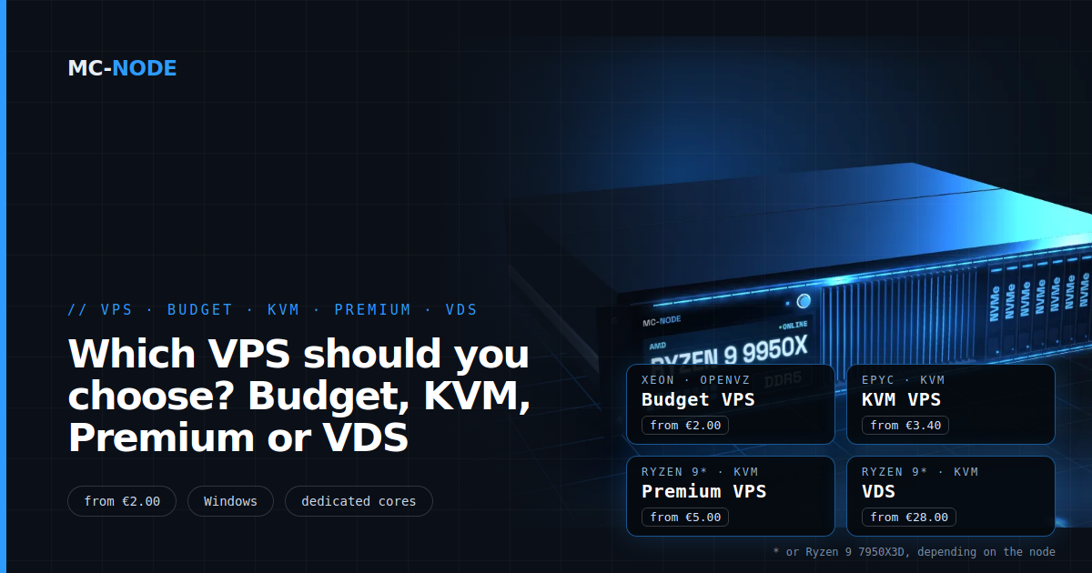 Which VPS should you choose? Budget, KVM, Premium or VDS