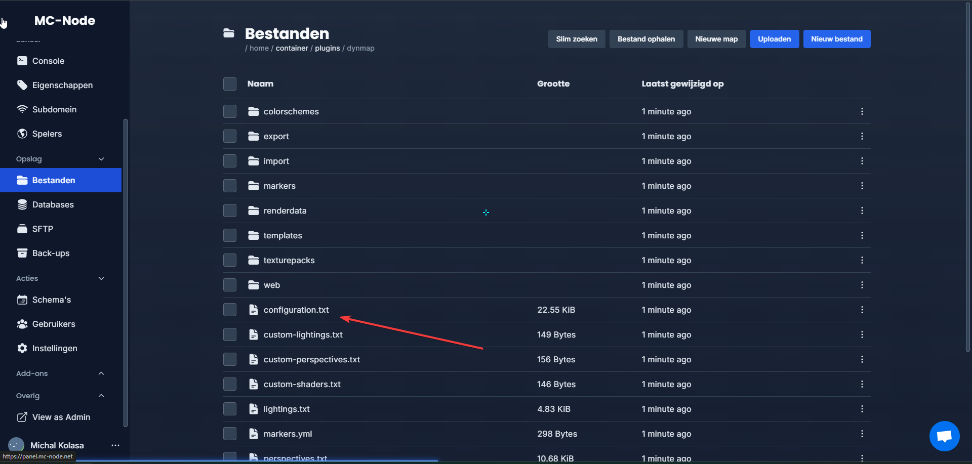 ¿Cómo configuro Dynmap?