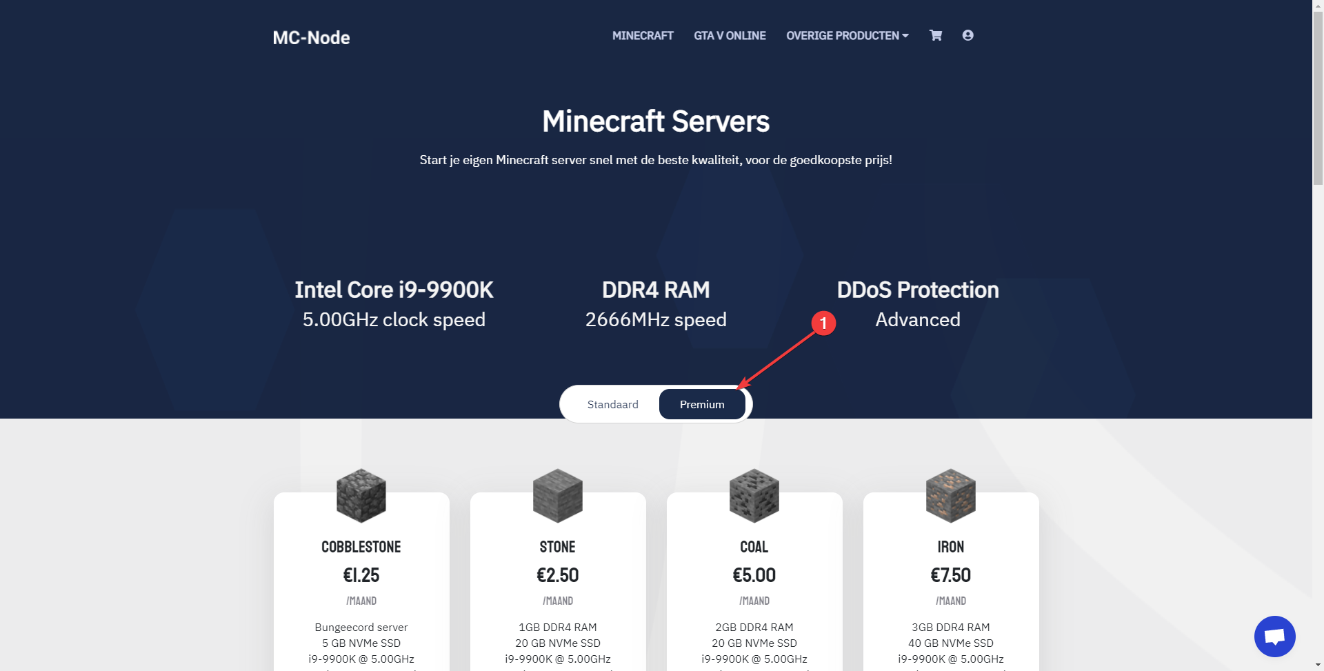 ¿Cómo mejoro mi servicio al servidor Premium de Minecraft?