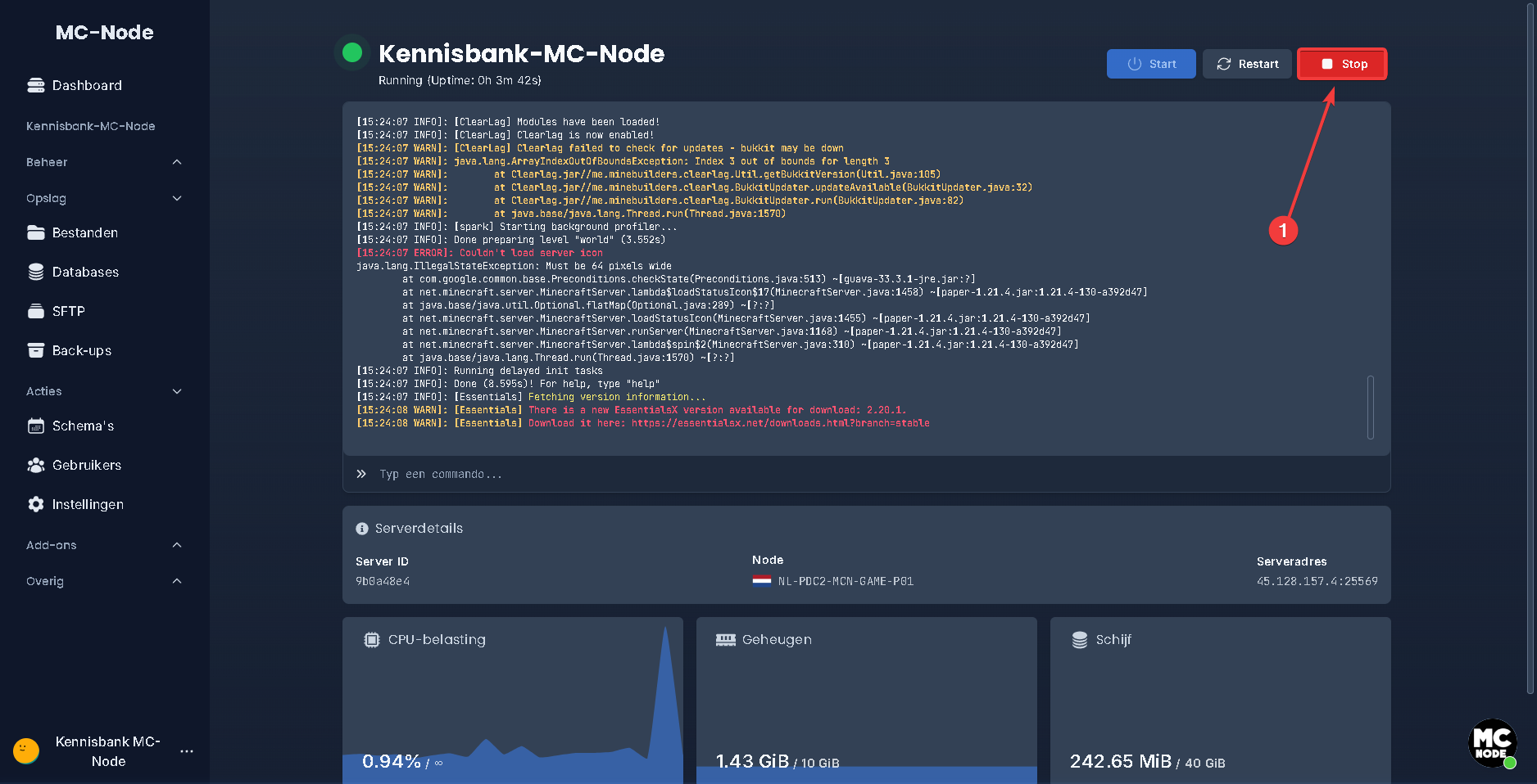 ¿Cómo reseteo mi server?