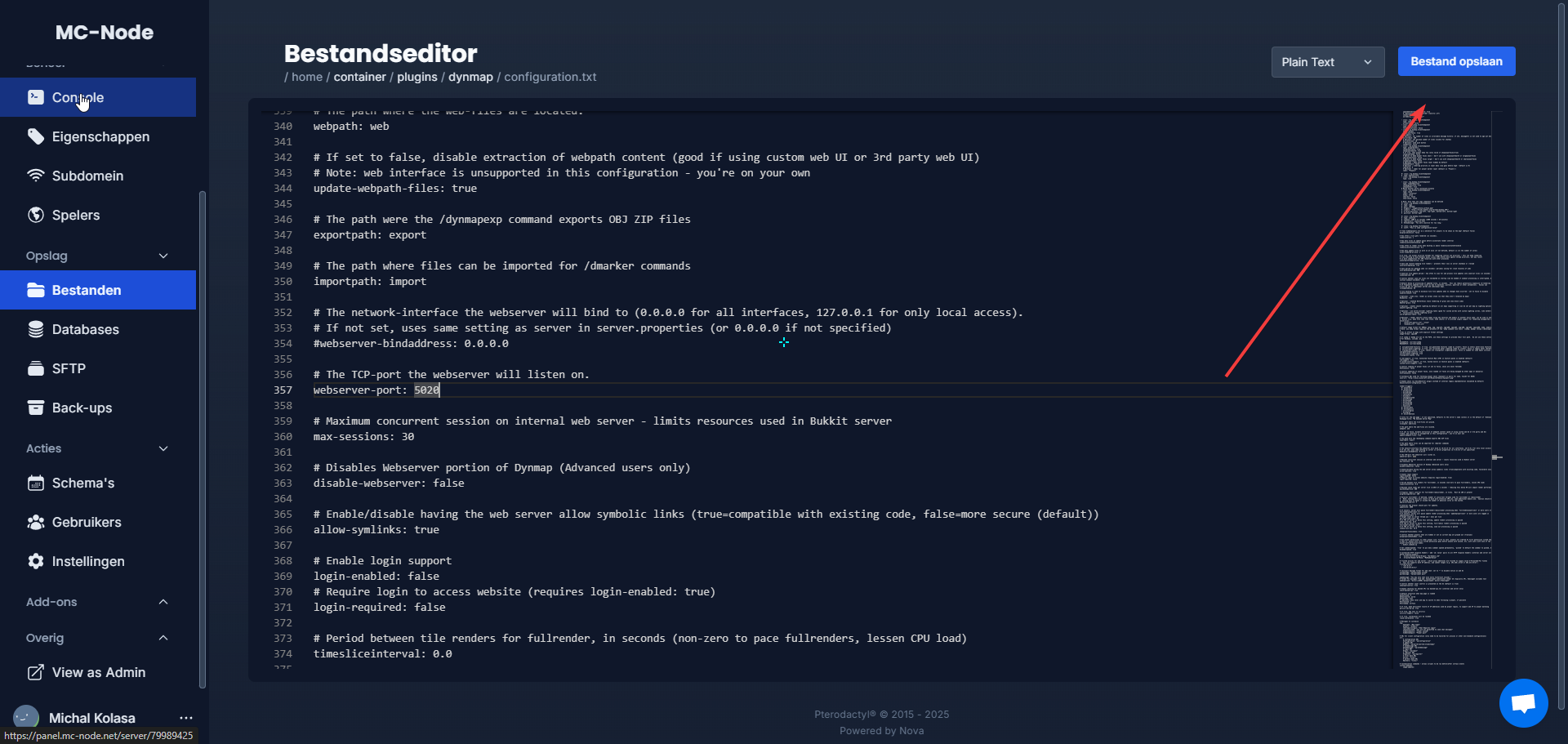 ¿Cómo configuro Dynmap?