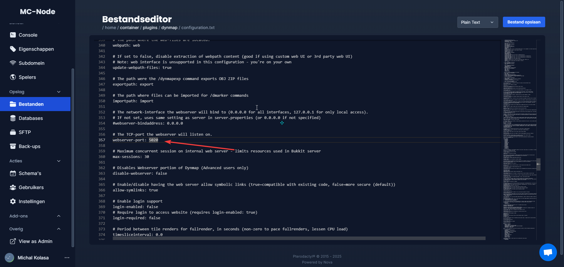 ¿Cómo configuro Dynmap?