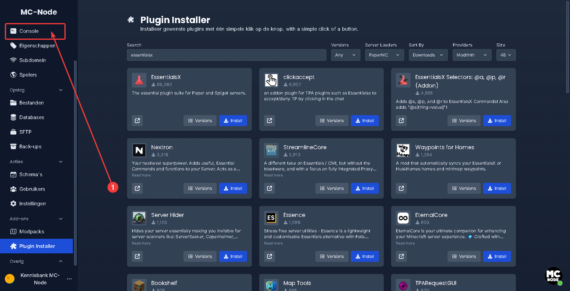 Cómo instalar EssentialsX