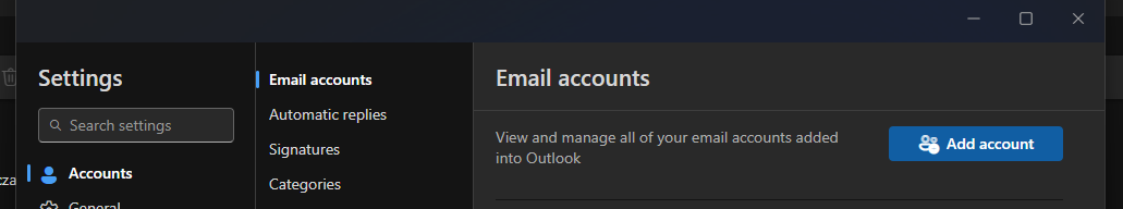 Add account button