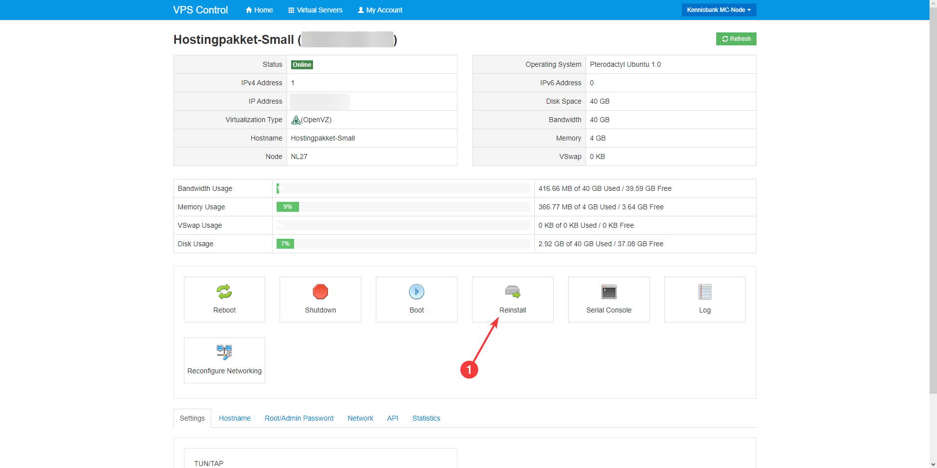 ¿Cómo cambio el sistema operativo de mi VPS?
