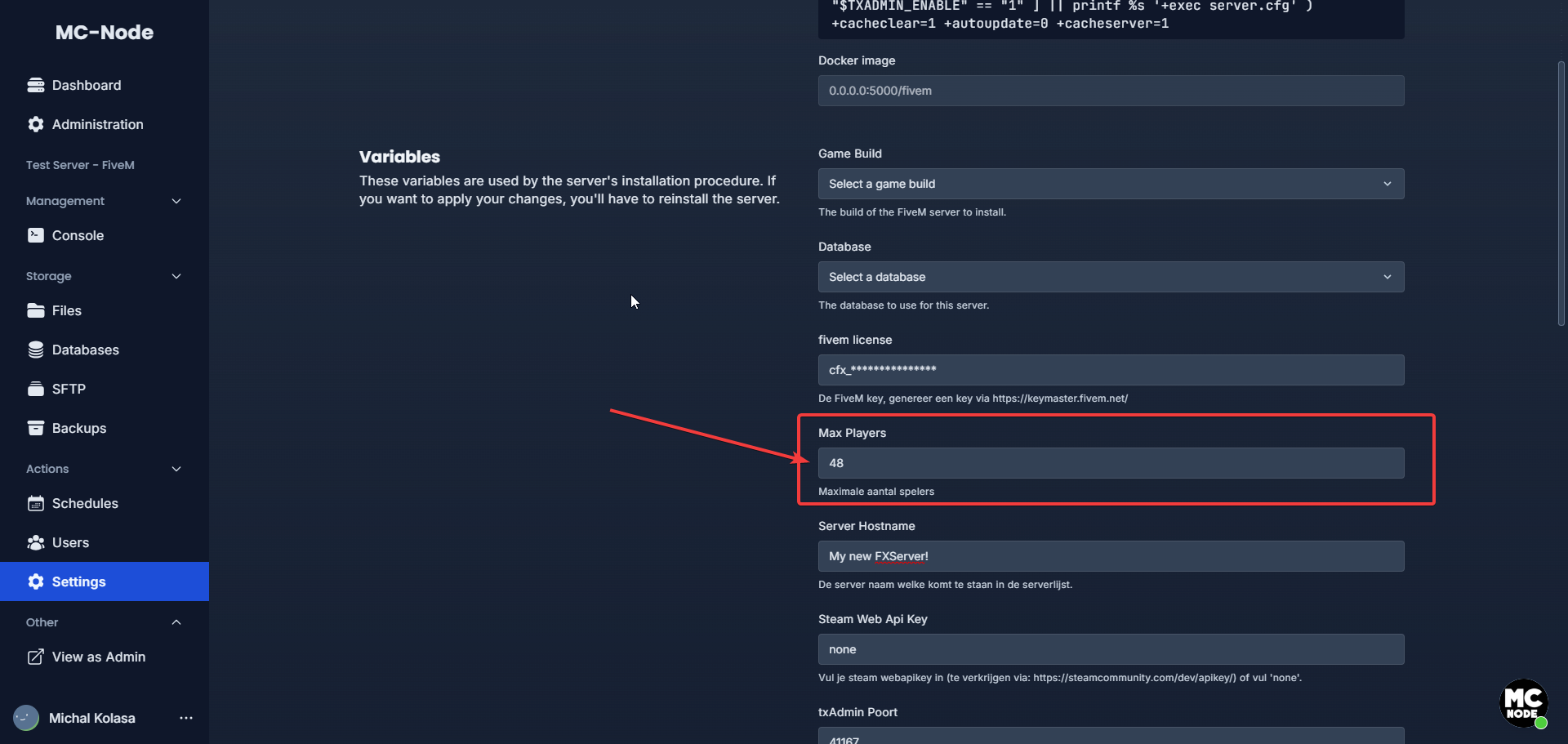¿Cómo cambio el número máximo de jugadores en mi server de FiveM?