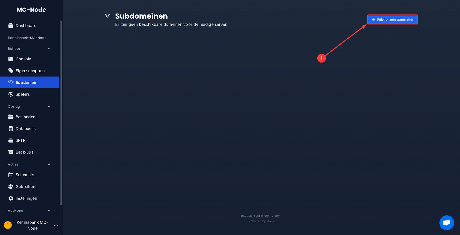 Hoe voeg ik een subdomein toe?
