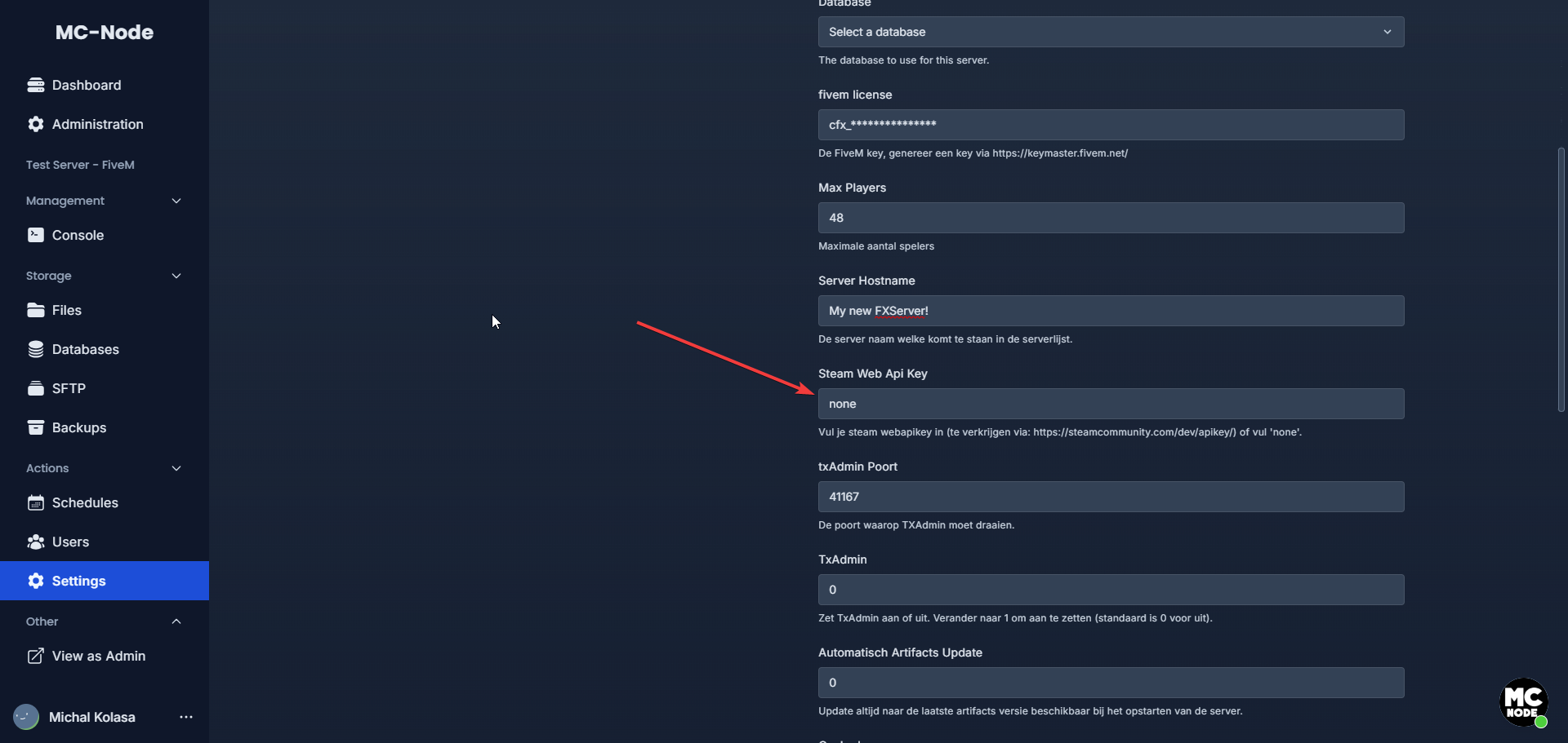 ¿Cómo configuro una Steam Web API key?