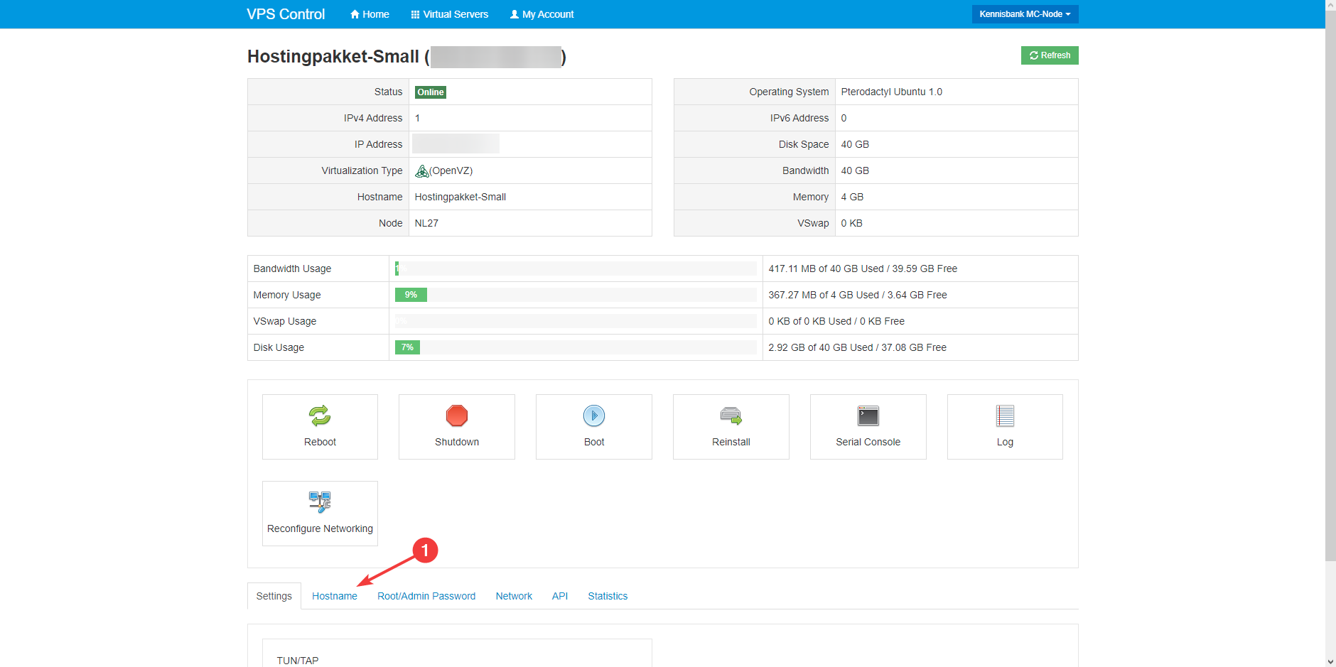 ¿Cómo cambio el hostname de mi VPS?