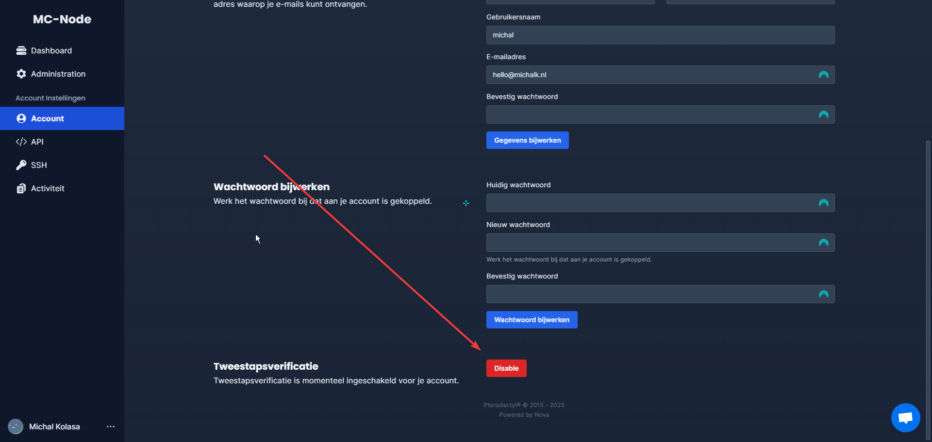 ¿Cómo activo el 2FA en el panel de juegos?