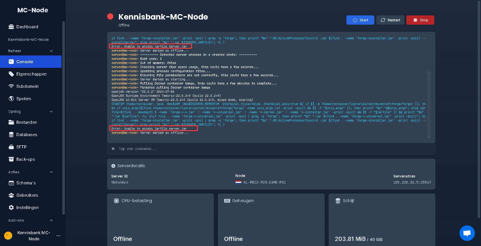 ¿Cómo soluciono el error Jar file missing?