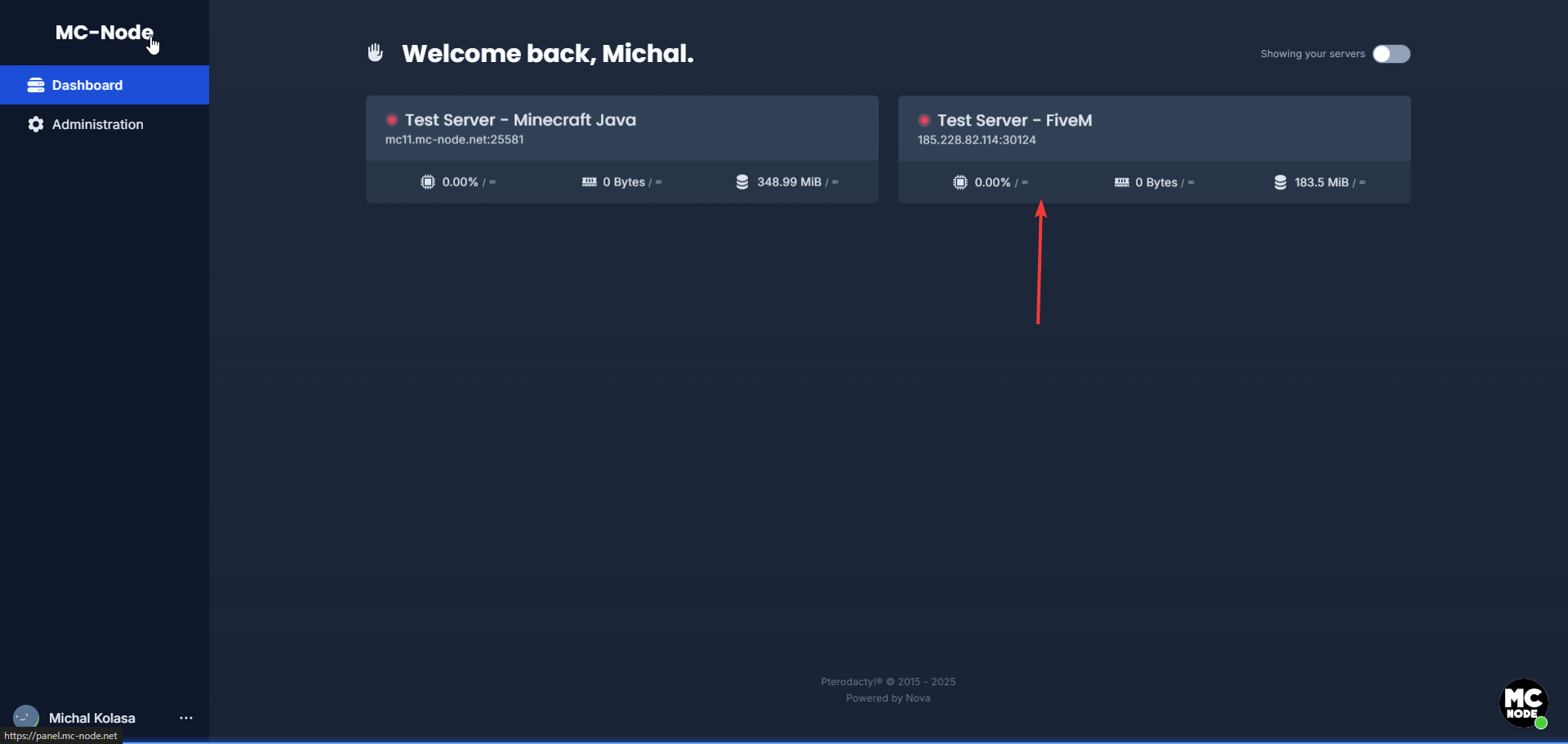 ¿Cómo cambio el nombre de mi server en la lista de servers?